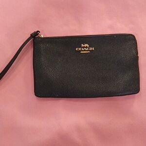 Coach Black Leather Wristlet